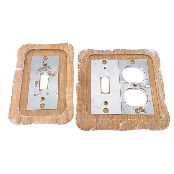Vintage White Wooden Light Switch & Outlet Covers - Picture 2 of 2